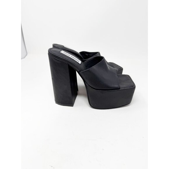 Steve Madden Y2K Women Trixie Platform Block Heel Sandal Open Toe Black Size 6.5 - Picture 8 of 10